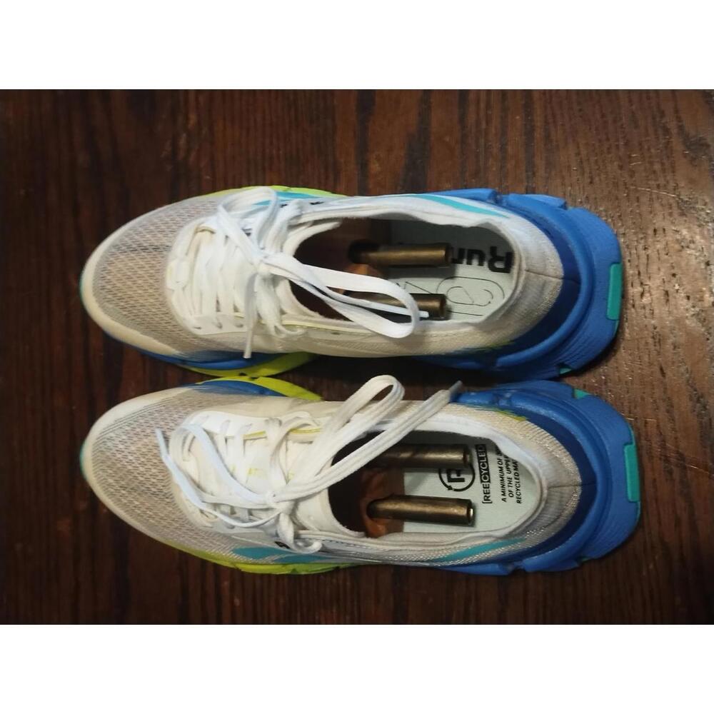 Reebok Men's FloatZig X1 'White Digital Lime Blue White Running Shoes - Picture 3 of 5